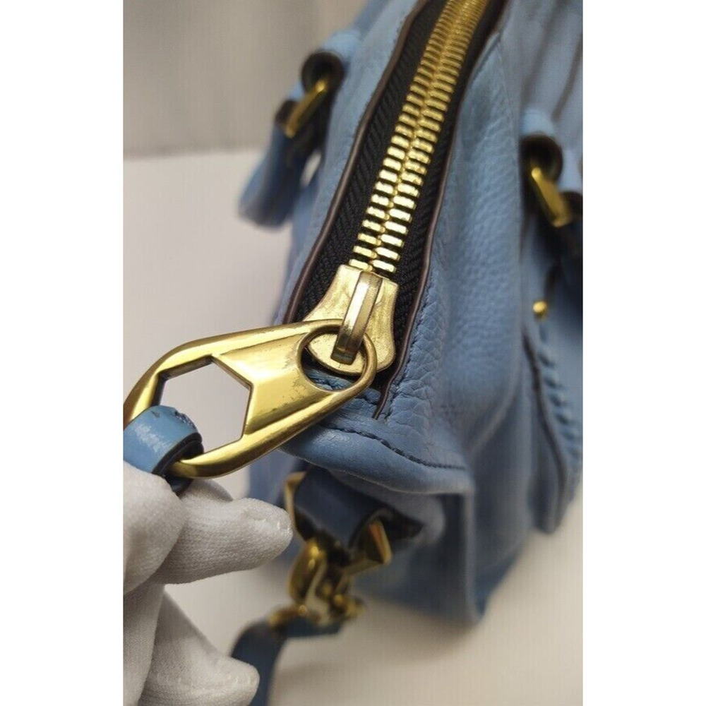 orYANY Sky Blue Pebbled Leather Tassel Zipper Closure Satchel Bag- MSRP $242 - Picture 15 of 16